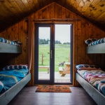 Glamping pod inside bunks